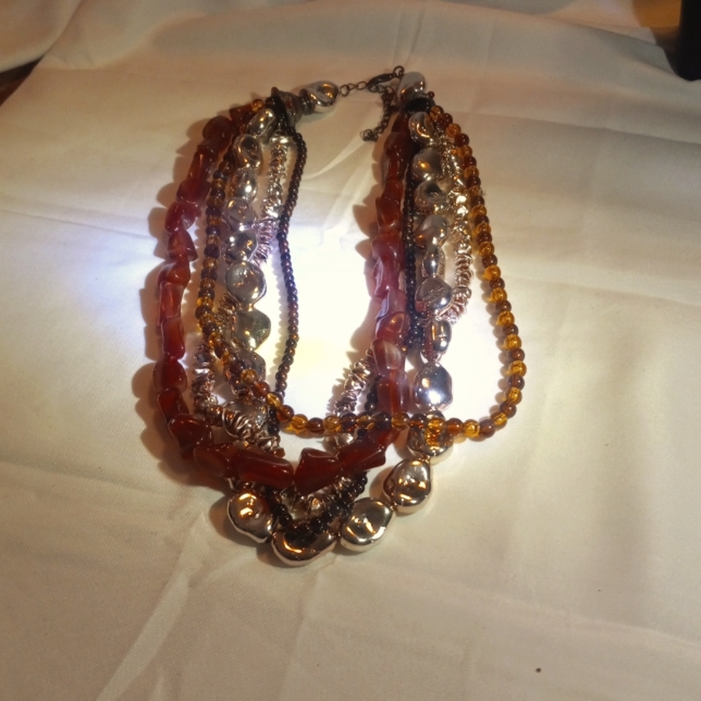 Multi strand bead necklace